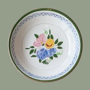 Vintage Mid Century Hand Painted Stangl Fruits and Flowers Shallow Bowl
